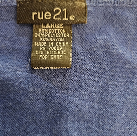 Rue21 Blue Button-Up Cardigan Sweater - Size Large - Picture 4 of 8
